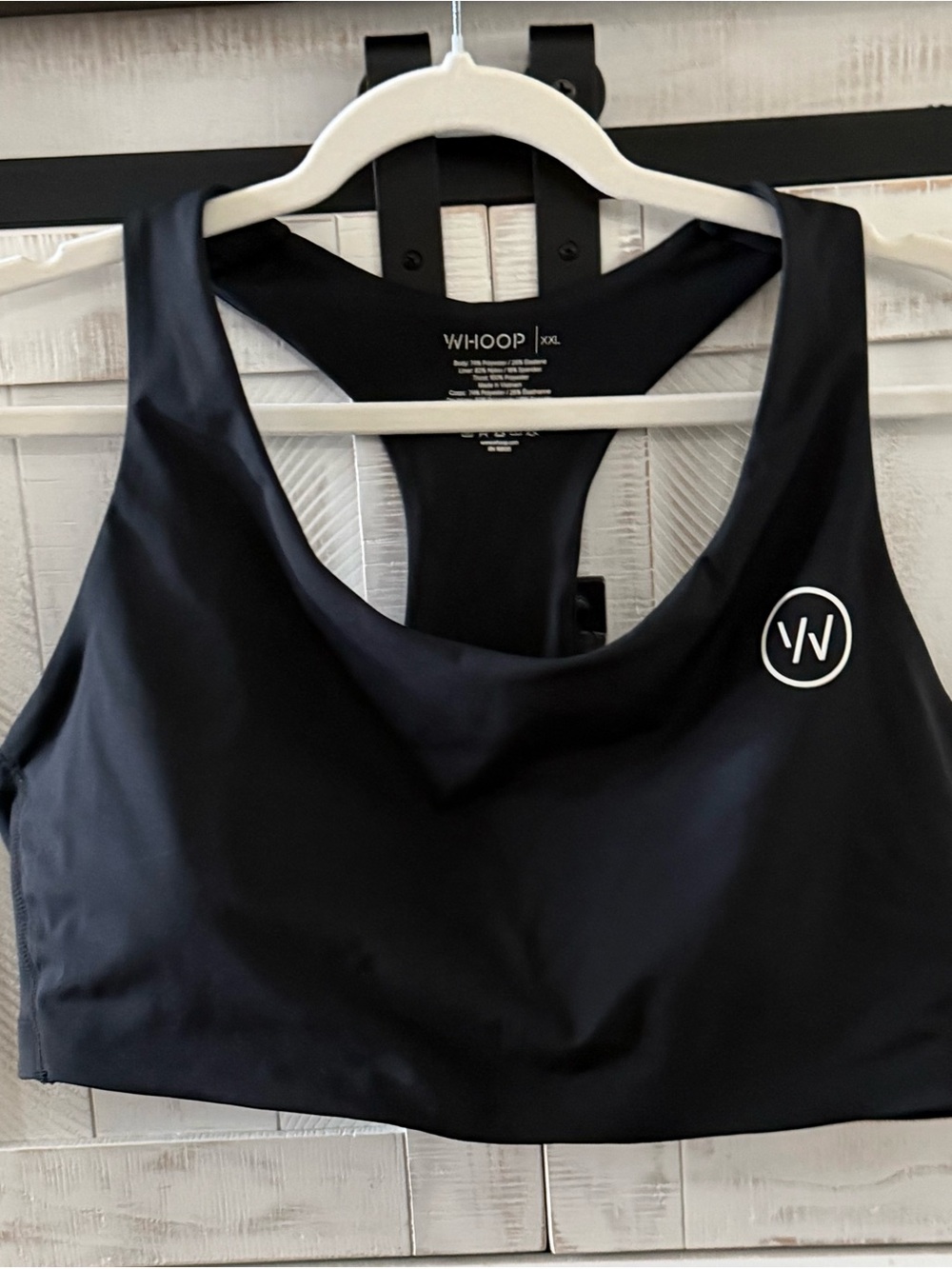 WHOOP 4.0 Any-Wear Sports Bra Womens XXL Black NWOT Smart Apparel